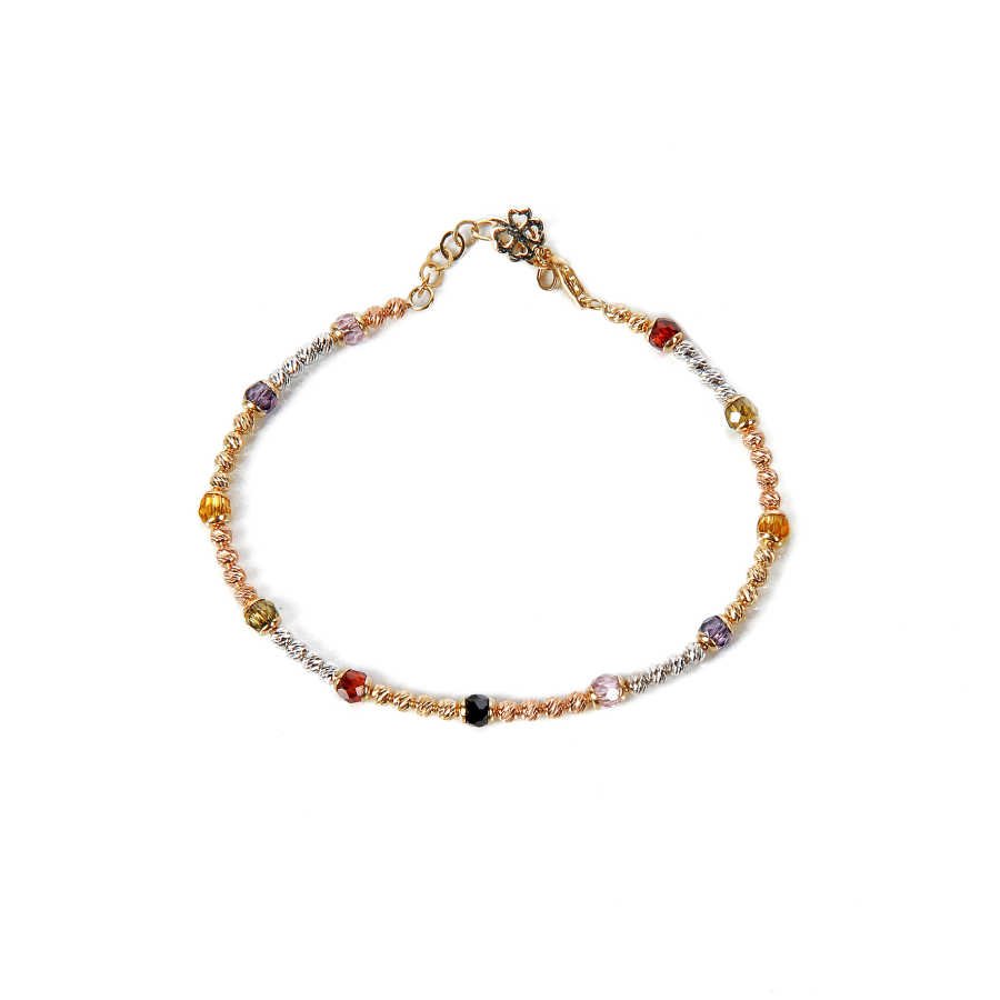 Renkli Taşlı Toplu Altın Bileklik