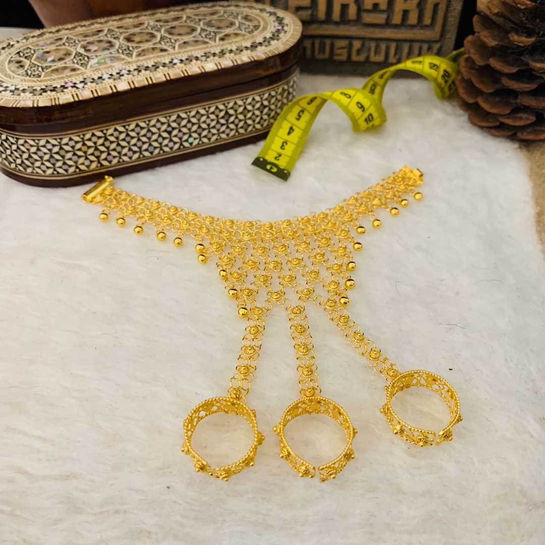 Üç Yüzüklü Altın Kaplama Gümüş Şahmeran Bileklik